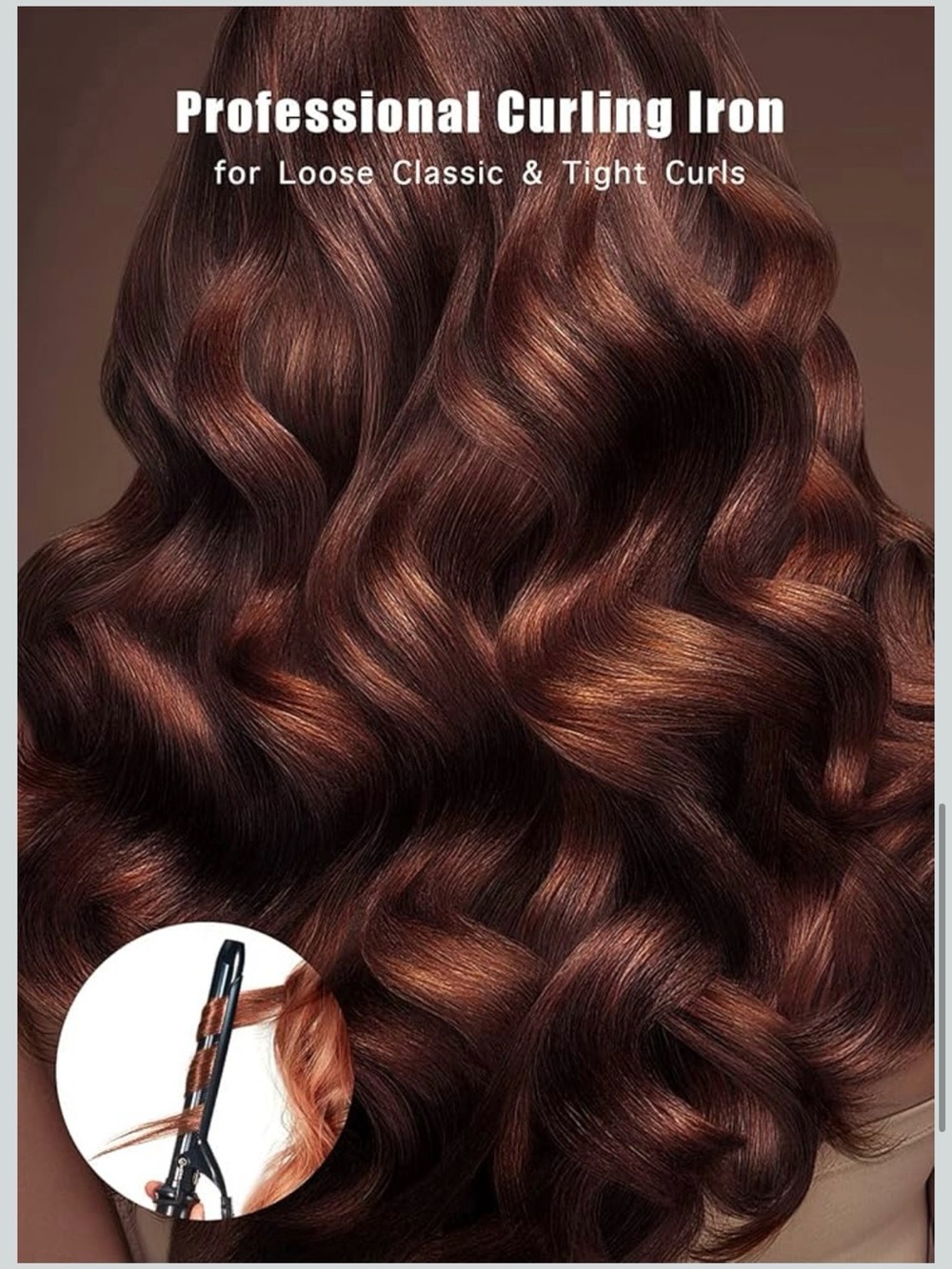 1 inch extra long hair curling iron with ceramic tourmaline barrel - Picture 6 of 9